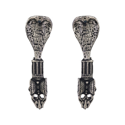 Sarpa- Silver Brass oxidised stud earrings
