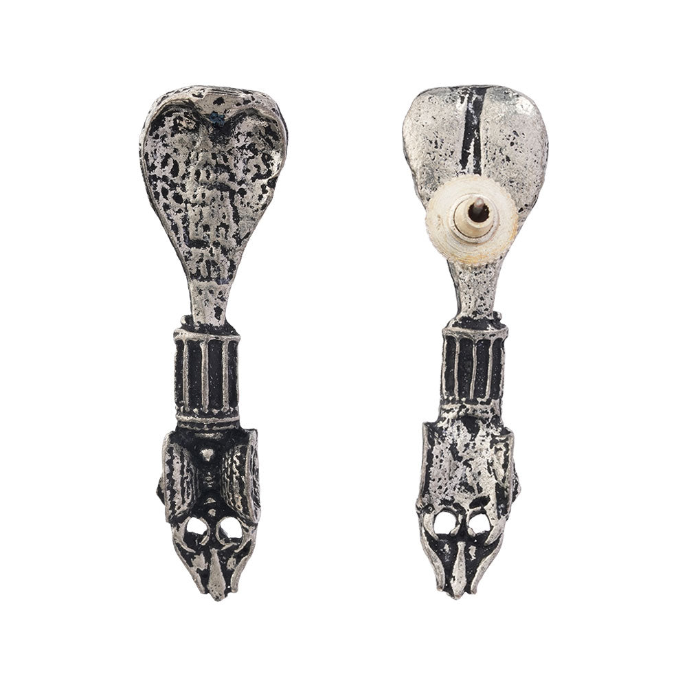 Sarpa- Silver Brass oxidised stud earrings