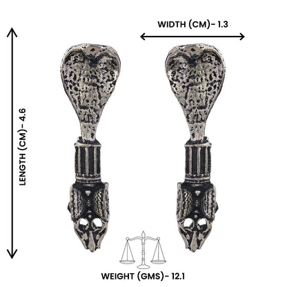 Sarpa- Silver Brass oxidised stud earrings