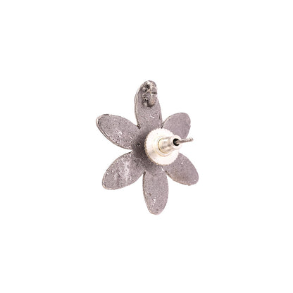 Gulika- Silver Brass Stud Oxidised Earrings