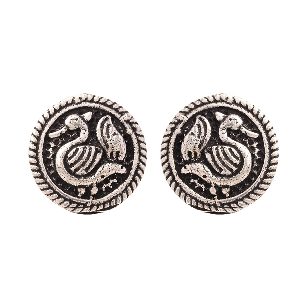 Rasika- Combo of Silver Brass Oxidised stud Earrings