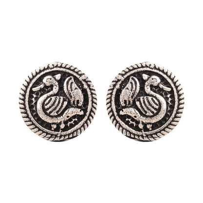 Rasika- Combo of Silver Brass Oxidised stud Earrings