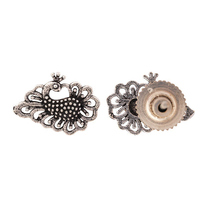 Rasika- Combo of Silver Brass Oxidised stud Earrings