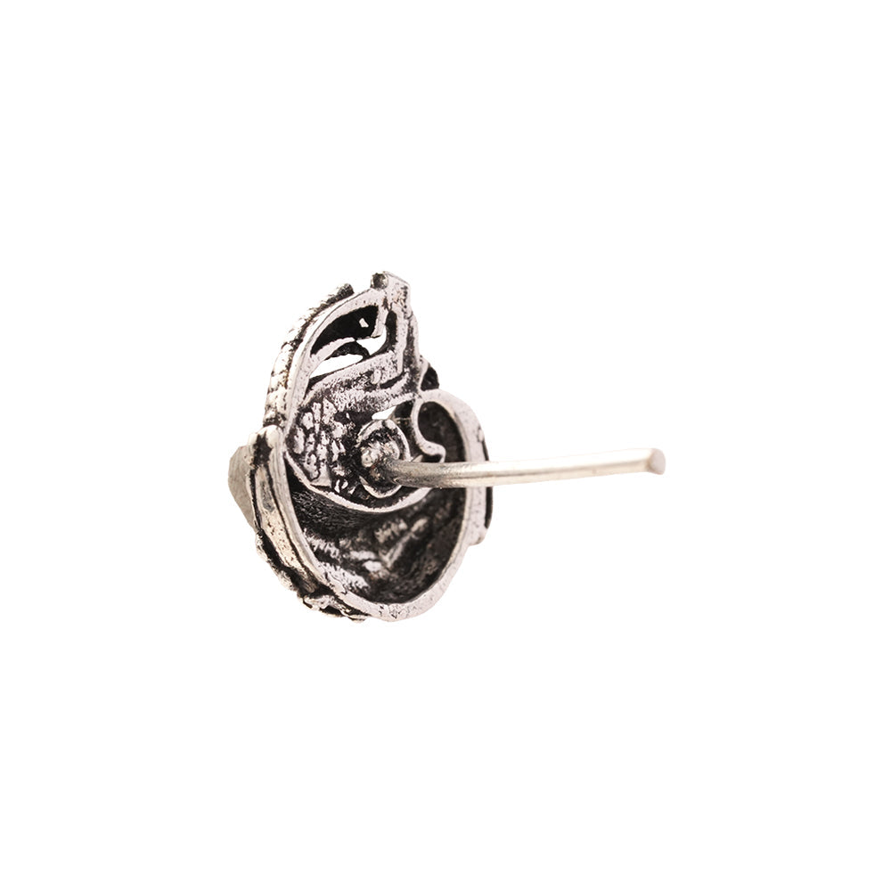 Sajawat- Combo of Silver Brass Oxidised stud Earrings