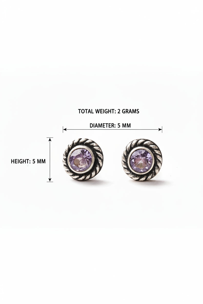 Rangila- Combo of Silver Brass Oxidised stud Earrings