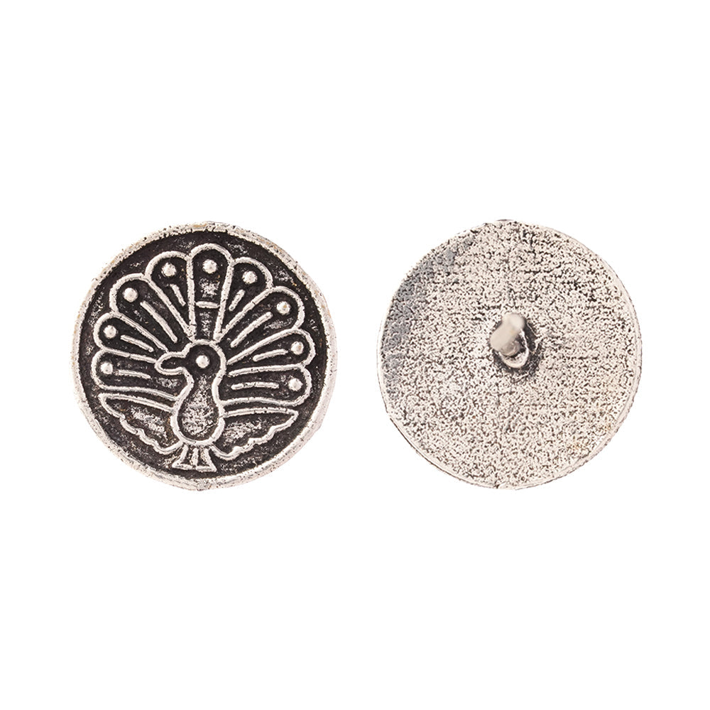 Do Anmol- Combo of Silver Brass Oxidised stud Earrings