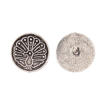 Do Anmol- Combo of Silver Brass Oxidised stud Earrings