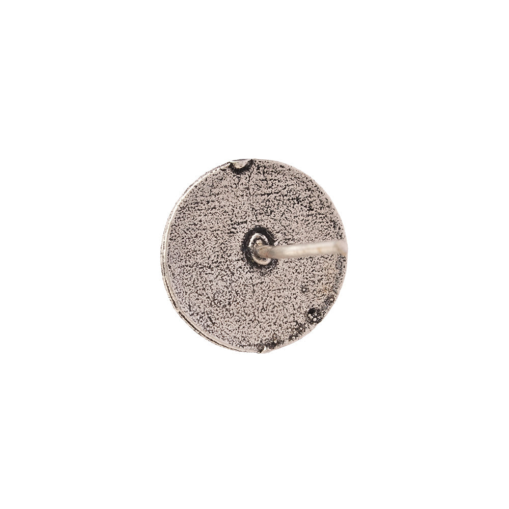 Do Anmol- Combo of Silver Brass Oxidised stud Earrings