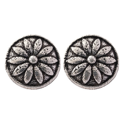 Mandala- Combo of Silver Brass Oxidised stud Earrings