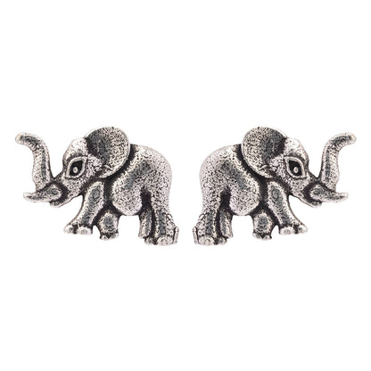 Kanika- Combo of Silver Brass Oxidised stud Earrings