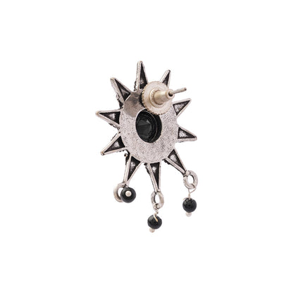 RaviRatna- Silver Brass Stone-Studded Stud Earrings