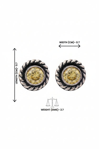 Neelam- Combo of Silver Brass Oxidised stud Earrings