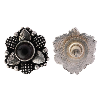 BaaliBahaar- Combo of Silver Brass Oxidised stud Earrings