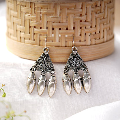 SitaaraJhal- Silver Brass Oxidised dangler earrings