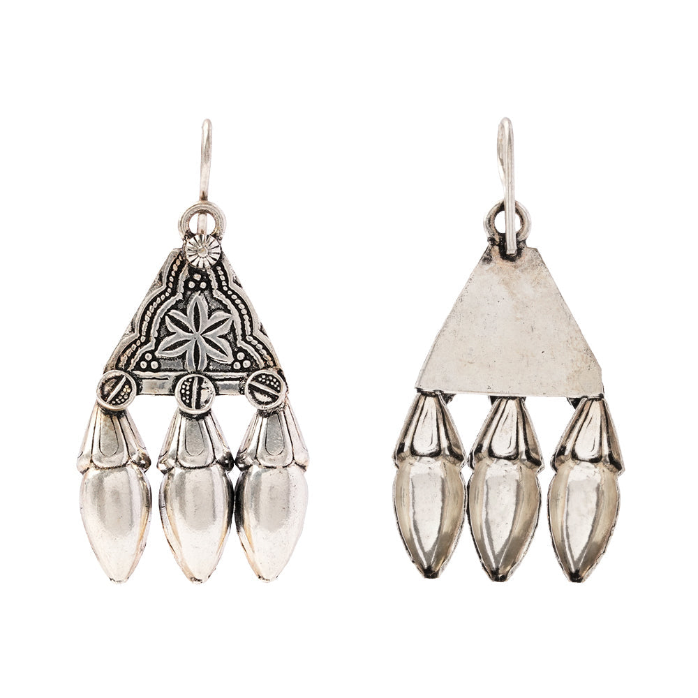 SitaaraJhal- Silver Brass Oxidised dangler earrings