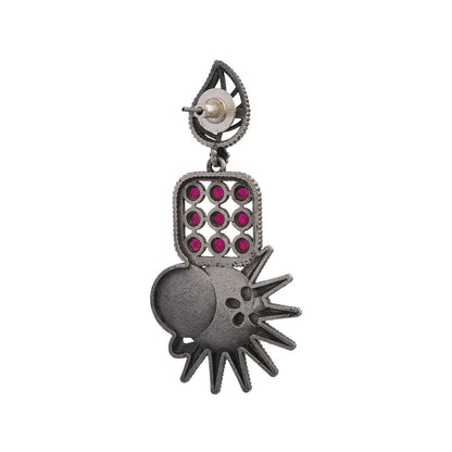 Pallavi – Silver Brass Oxidised Dangler Earrings