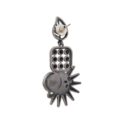 Pallavi – Silver Brass Oxidised Dangler Earrings