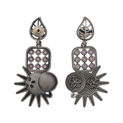 Pallavi – Silver Brass Oxidised Dangler Earrings