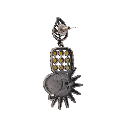 Pallavi – Silver Brass Oxidised Dangler Earrings