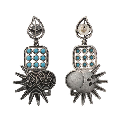 Pallavi – Silver Brass Oxidised Dangler Earrings