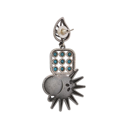 Pallavi – Silver Brass Oxidised Dangler Earrings