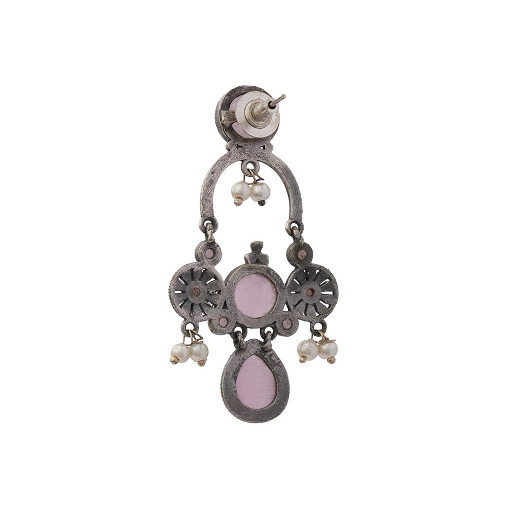 Rasdhara – Silver Brass Oxidised Dangler Earrings