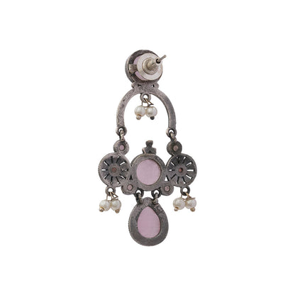 Rasdhara – Silver Brass Oxidised Dangler Earrings