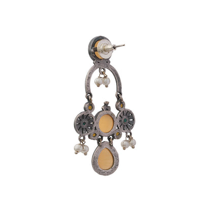 Rasdhara – Silver Brass Oxidised Dangler Earrings