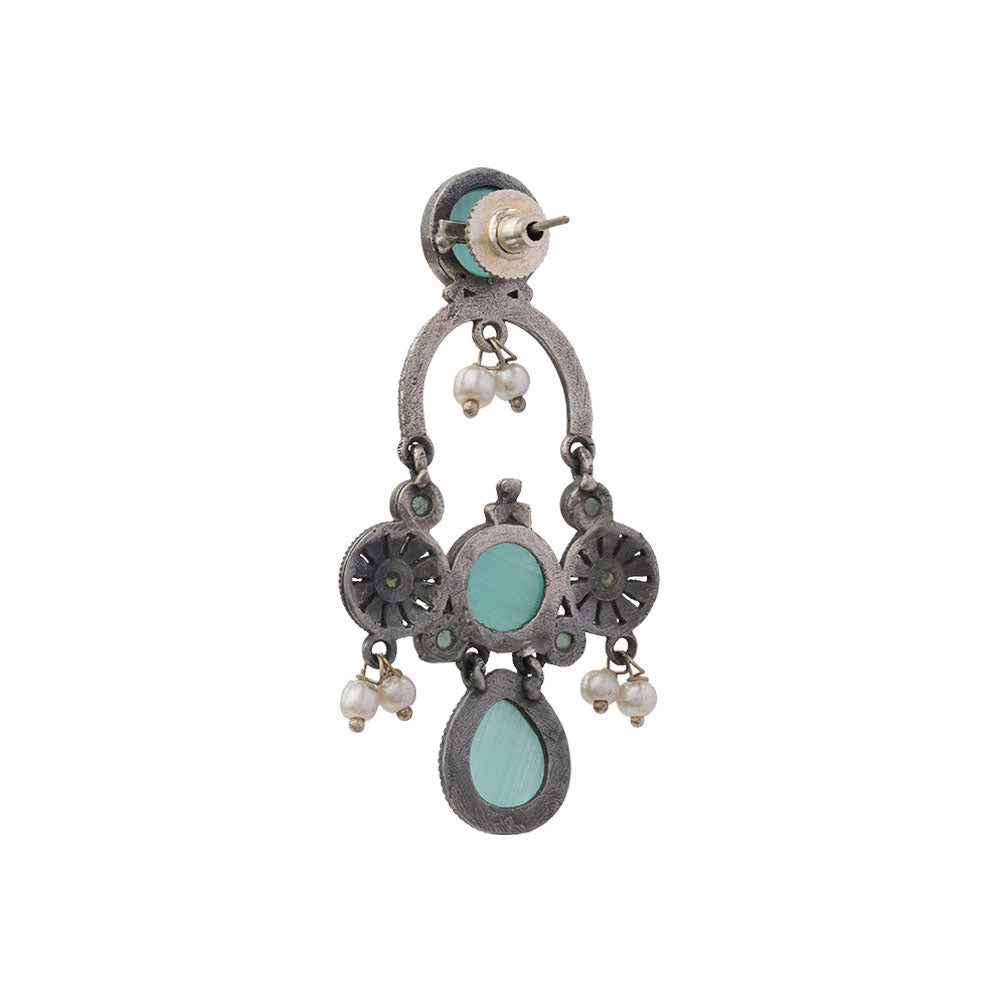 Rasdhara – Silver Brass Oxidised Dangler Earrings