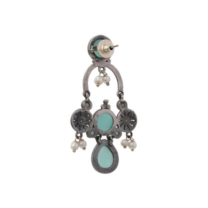 Rasdhara – Silver Brass Oxidised Dangler Earrings