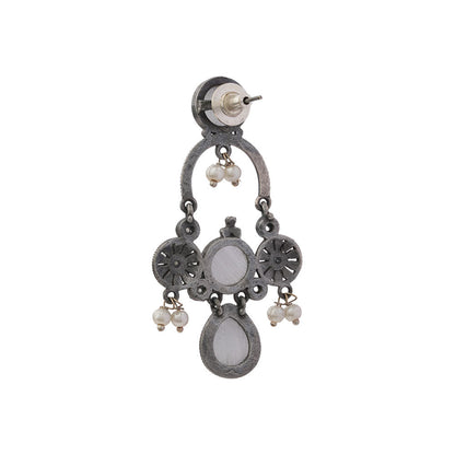 Rasdhara – Silver Brass Oxidised Dangler Earrings