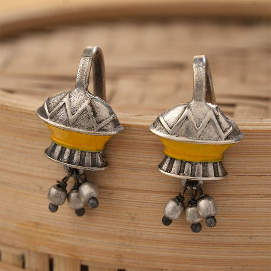 Shubhangi- Silver Oxidised stud earrings