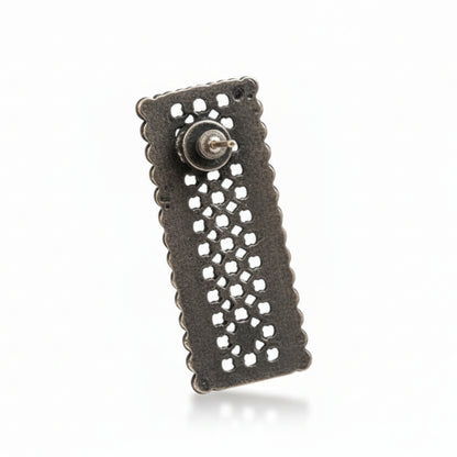 Vijaya- Silver Oxidised stud earrings