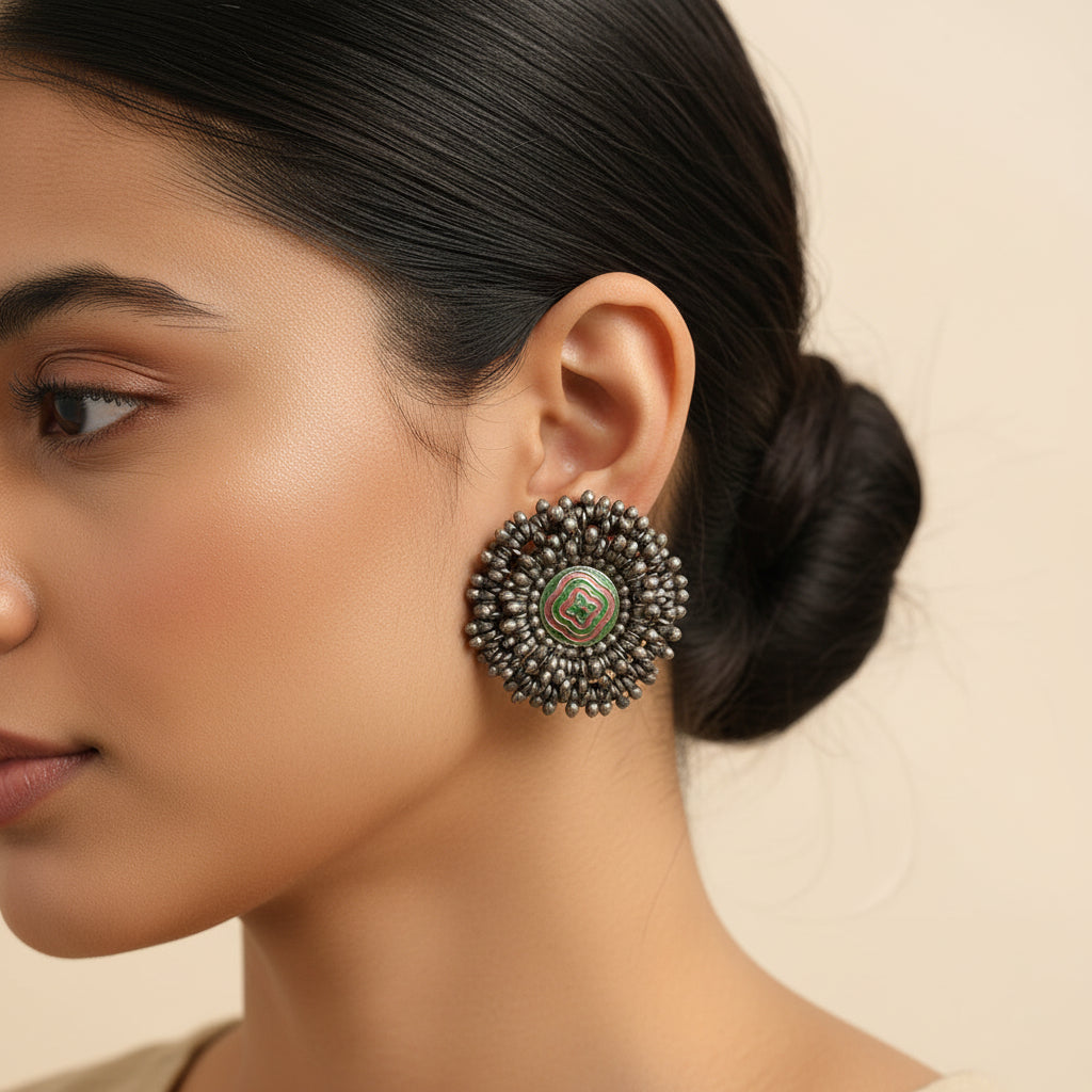 Urmila- Silver Stud Earrings