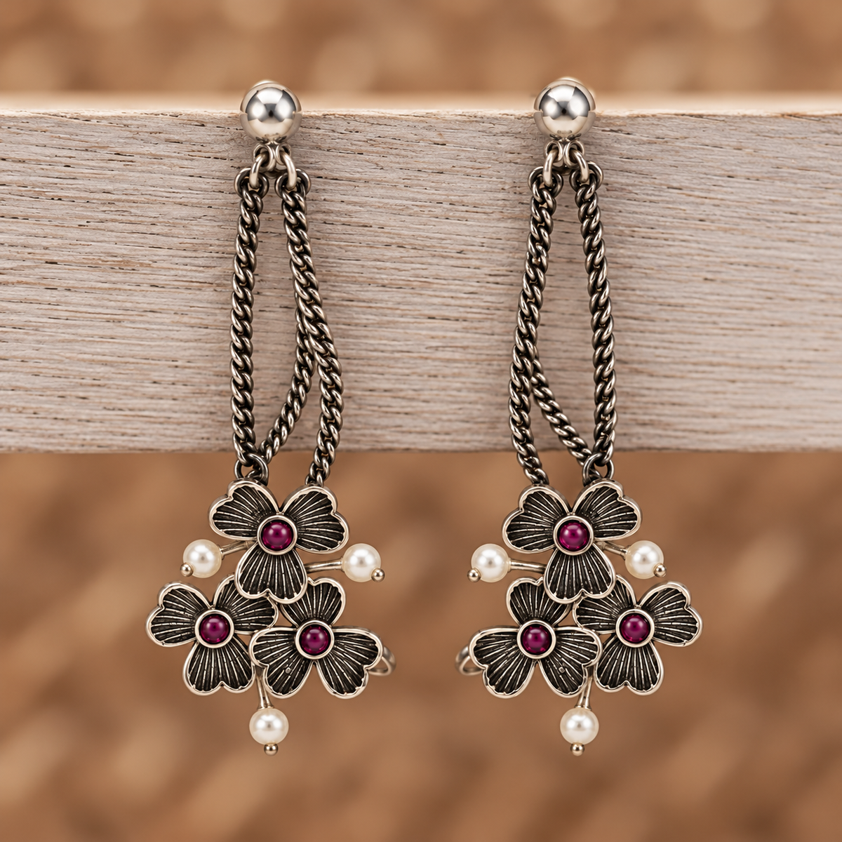 Oxidised Earring