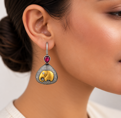 Oxidised Earring