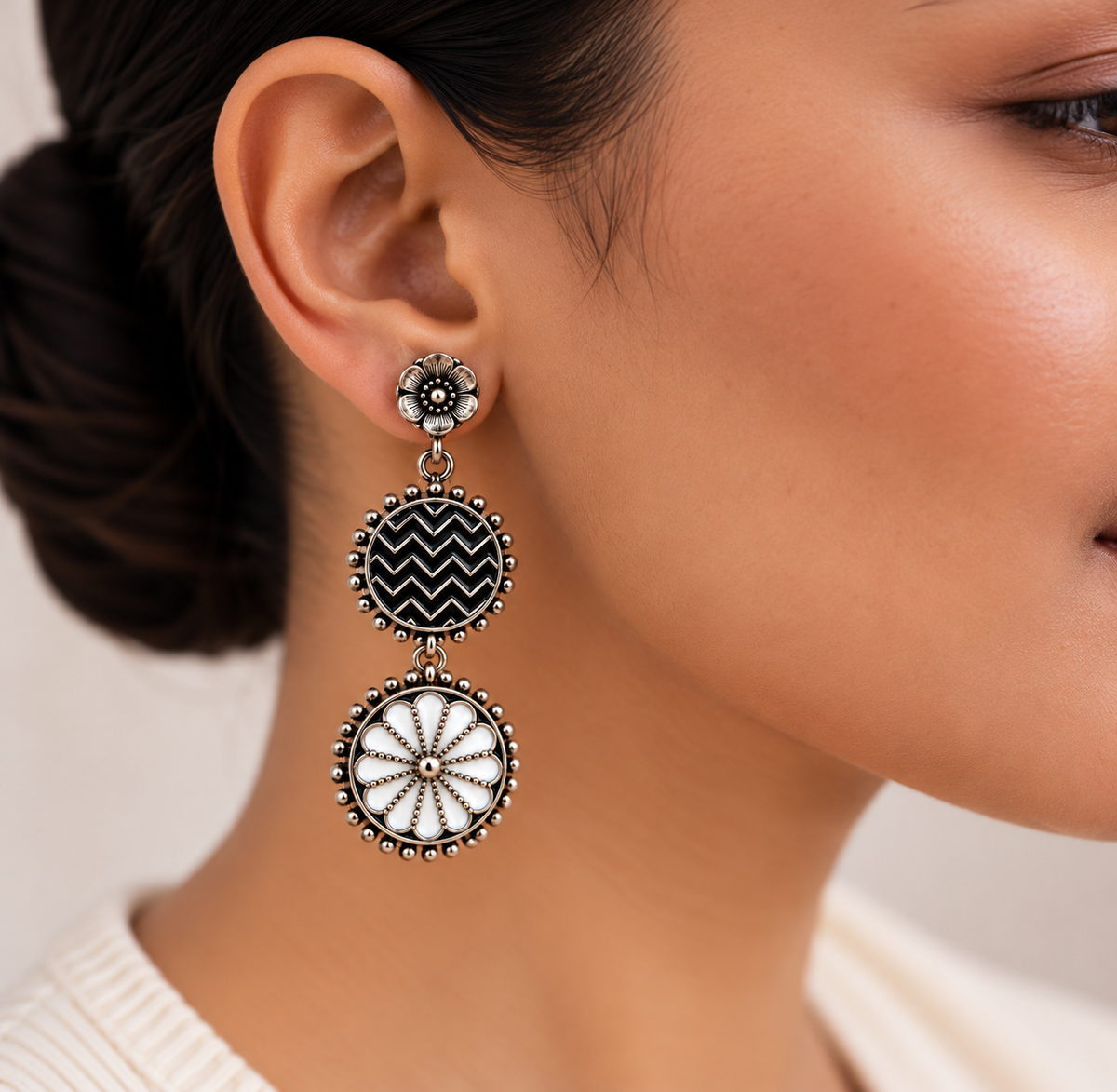 Oxidised Earring