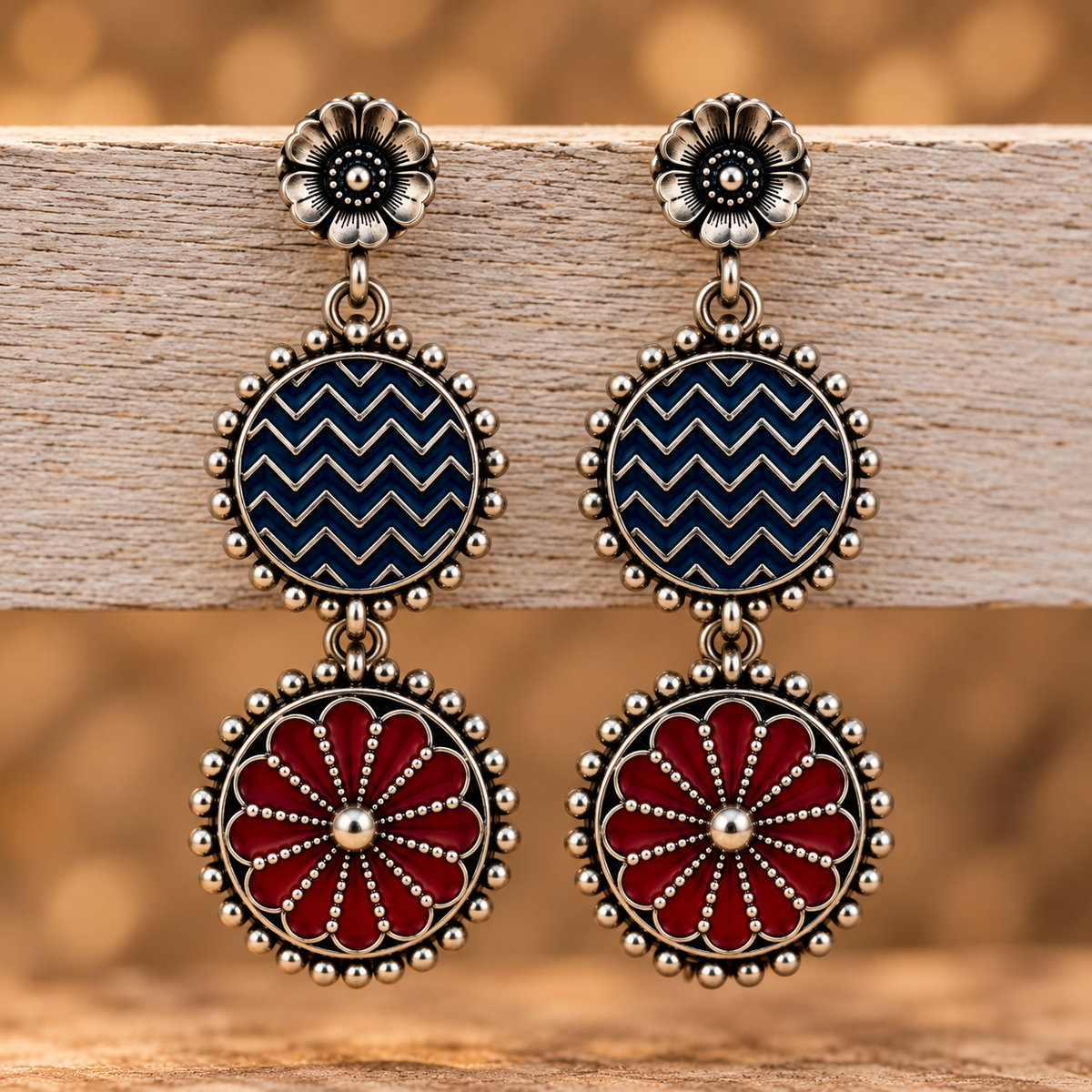 Oxidised Earring