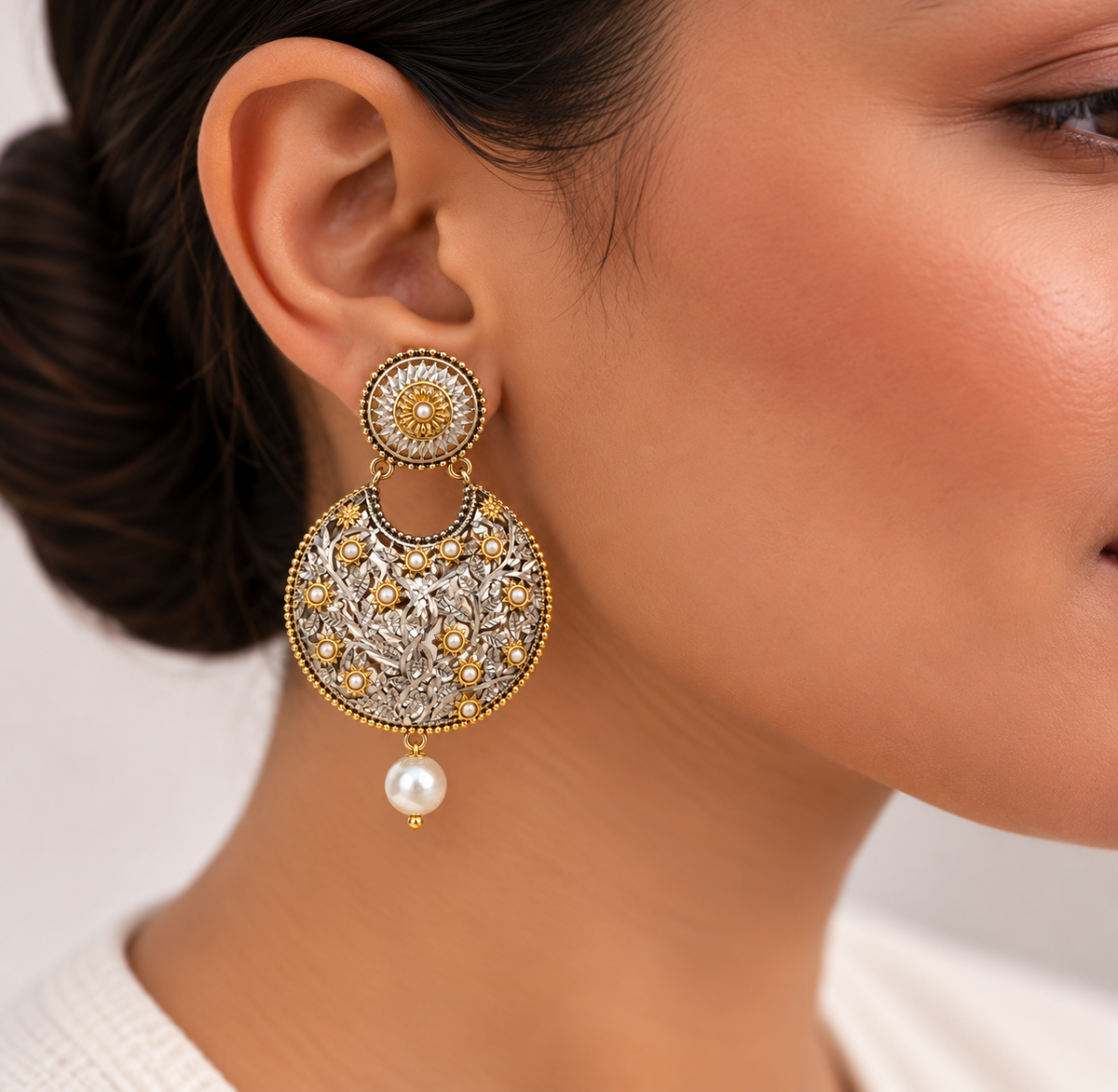 Oxidised Earring