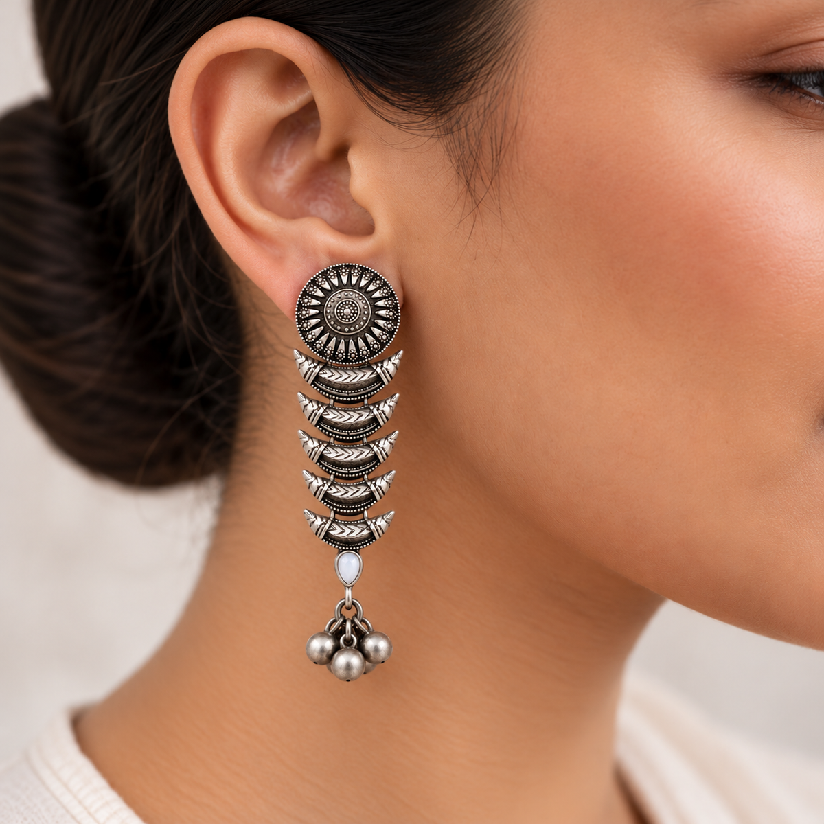 Oxidised Earring