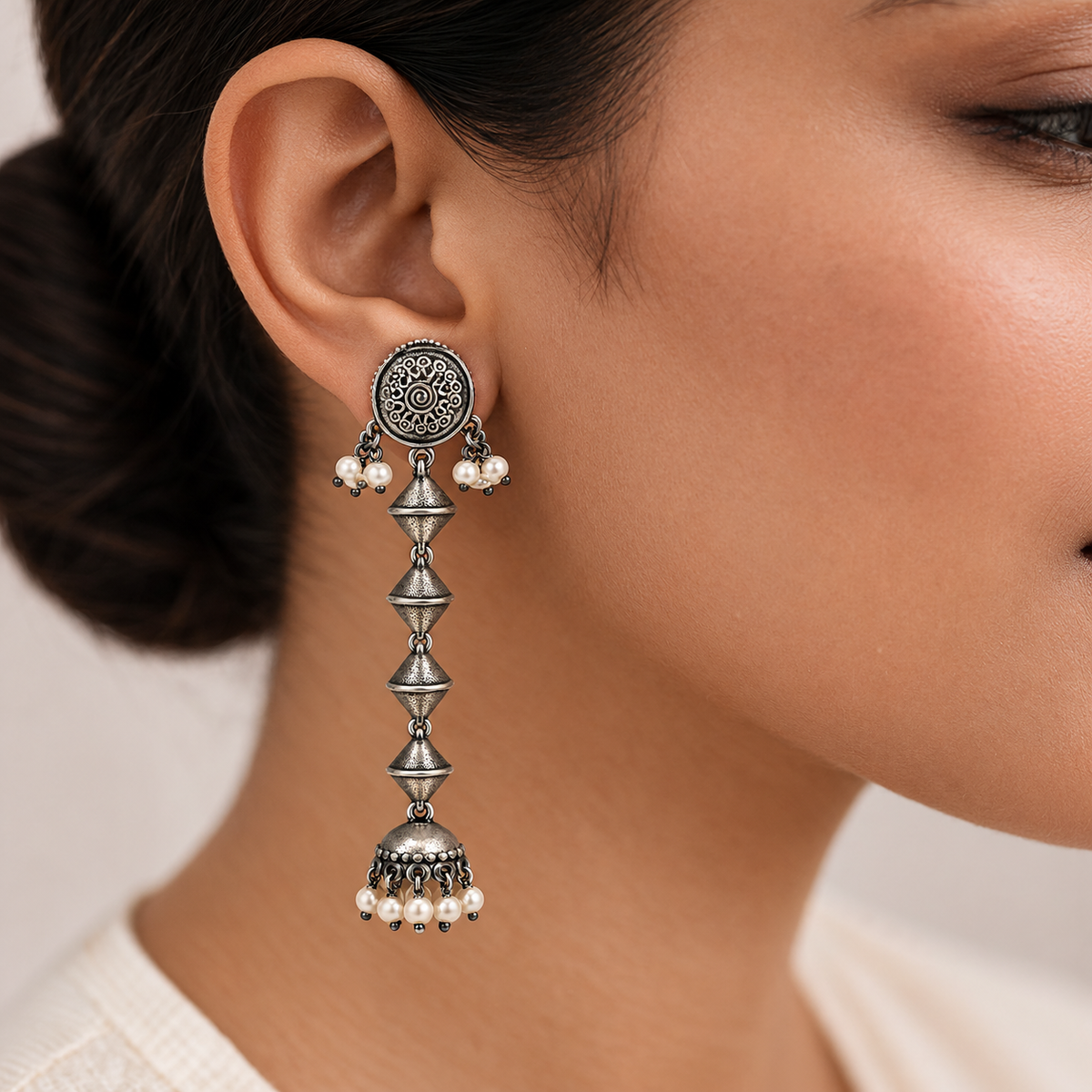Oxidised Earring