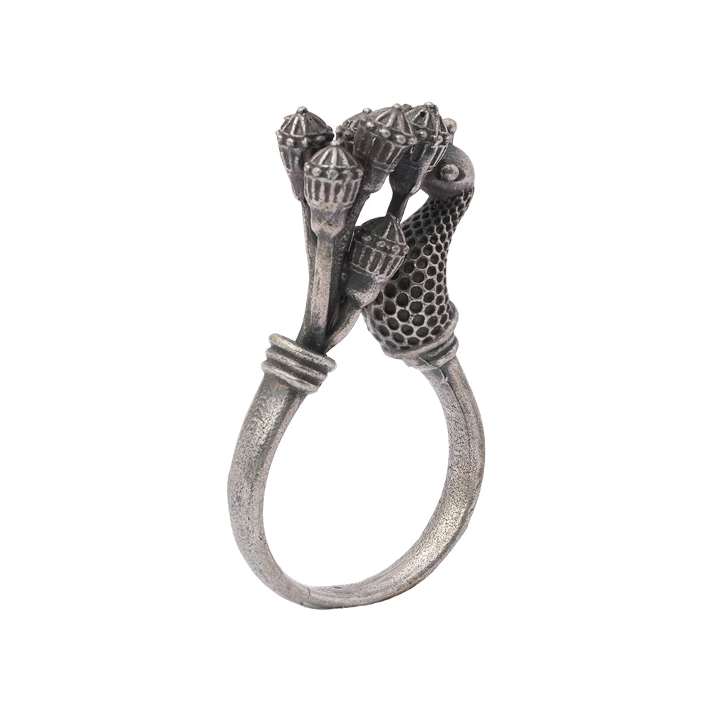Rupak- Silver oxidised ring