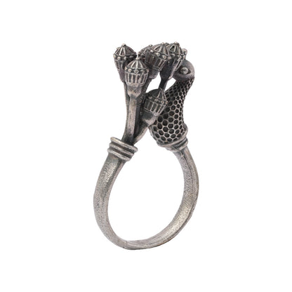 Rupak- Silver oxidised ring