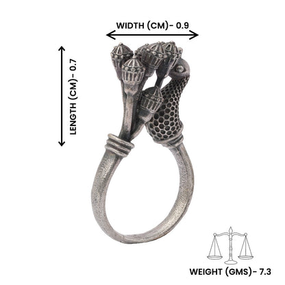 Rupak- Silver oxidised ring