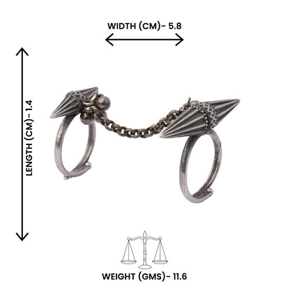 Lavanya- Silver oxidised ring