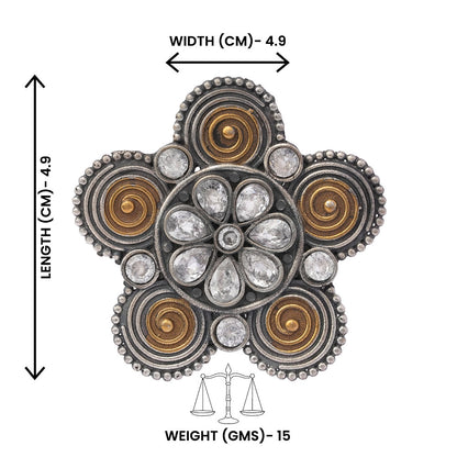 Kumudini-Silver oxidised ring