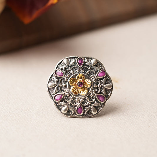 Vasanti- Silver oxidised ring