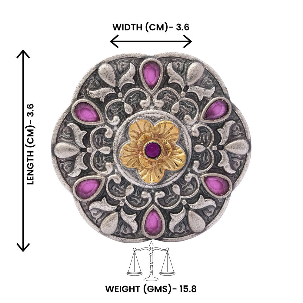 Vasanti – Silver Oxidised Adjustable Ring