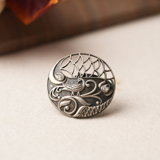 Tejasvi- Silver oxidised ring