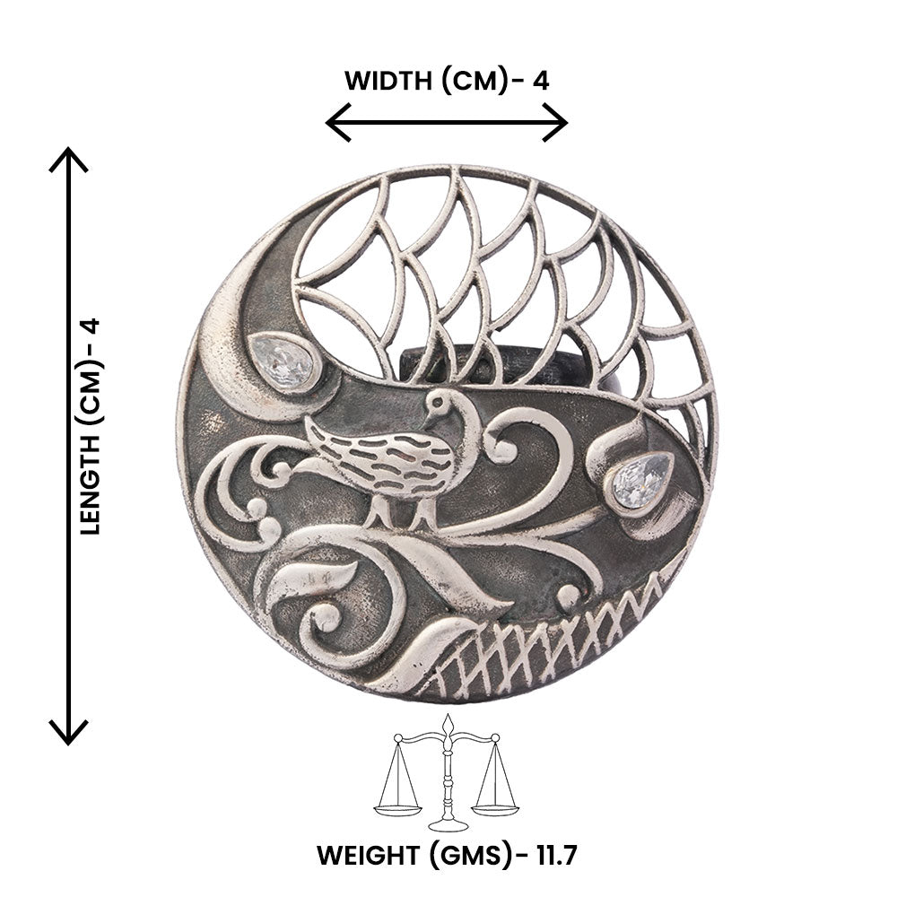 Tejasvi- Silver oxidised ring